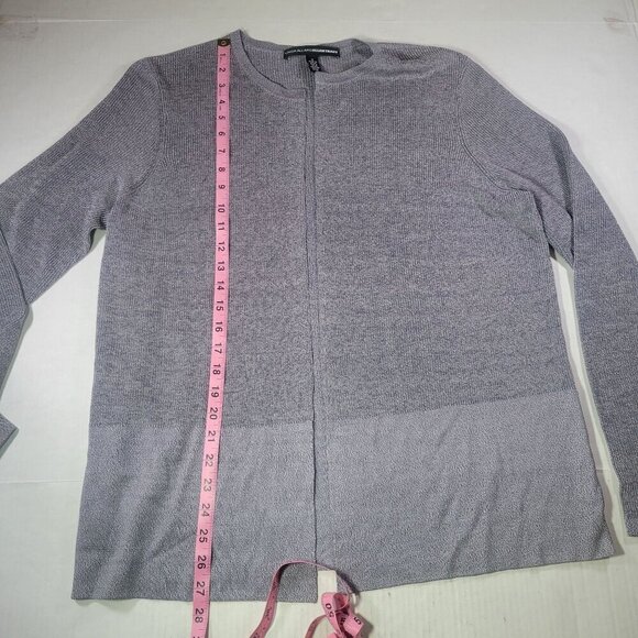 Linda Allard Ellen Tracy Womens Gray 100% Silk Cardigan Sweater Size X - Picture 5 of 6